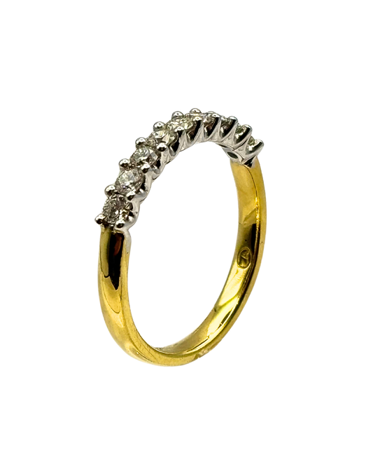 Diamond Half Eternity Ring in 18k Yellow Gold I 0.43ct