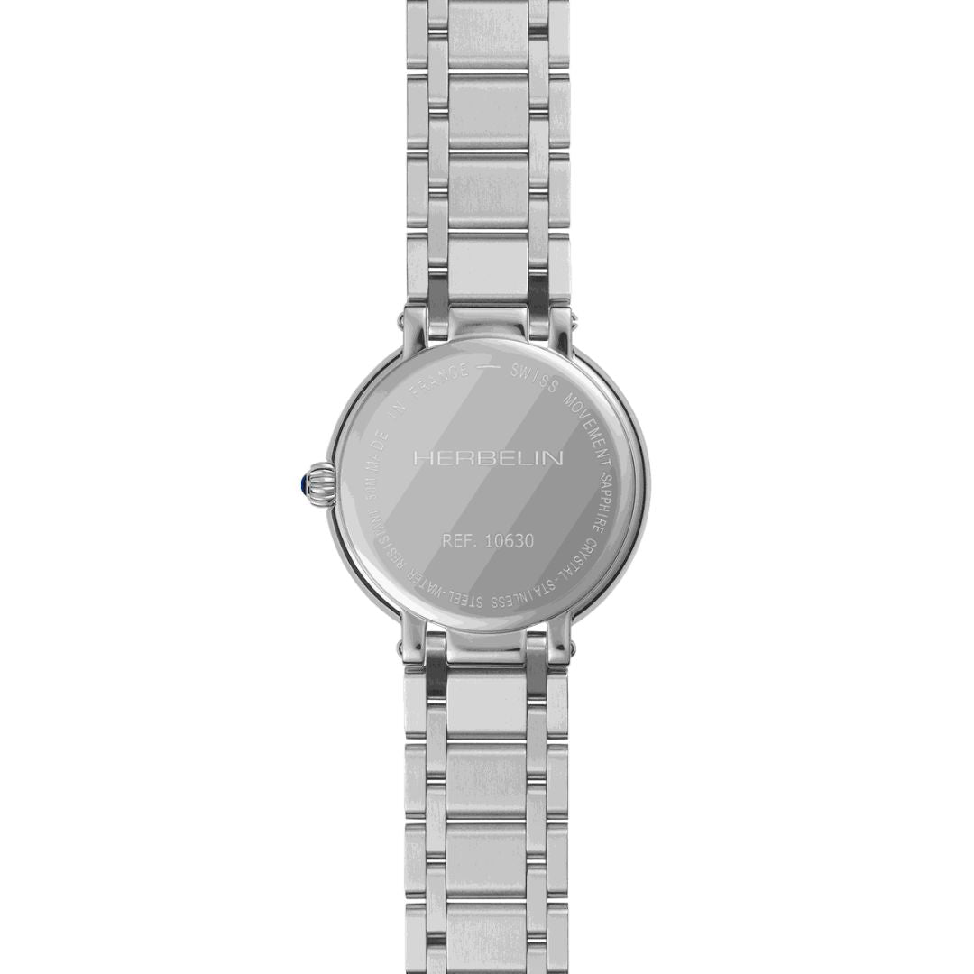 Herbelin Galet Mop & Diamond Stainless Steel Watch 10630B89