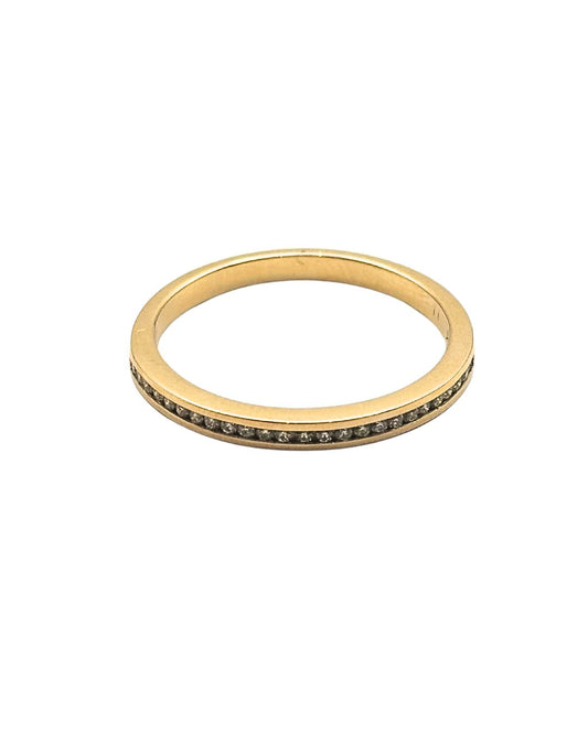 Diamond Channel Set Half Eternity Ring in 18k Yellow Gold I 0.11ct