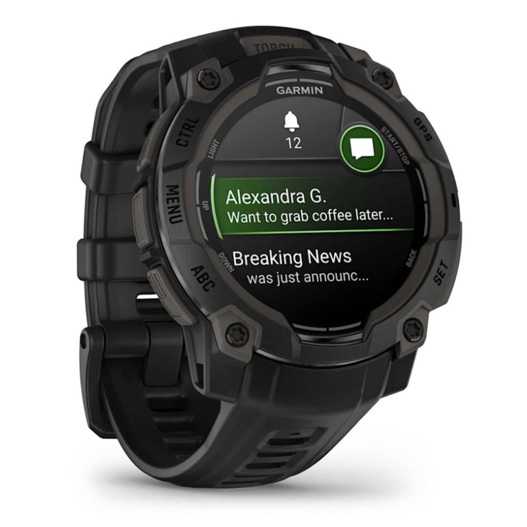 Instinct 3 – 45 mm, AMOLED Black with black band