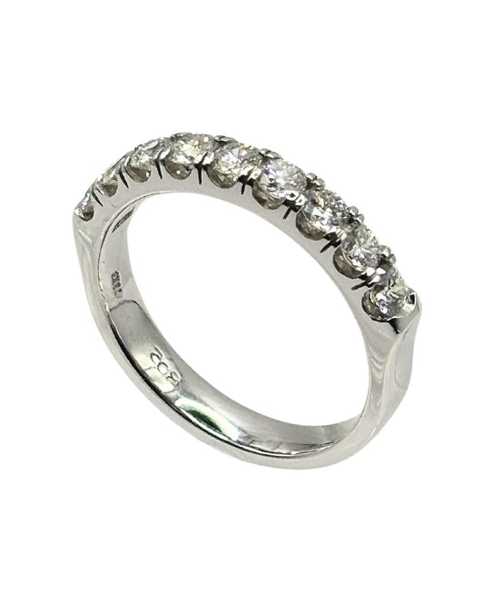 Diamond Half Eternity Ring in 18k White Gold I 0.80ct