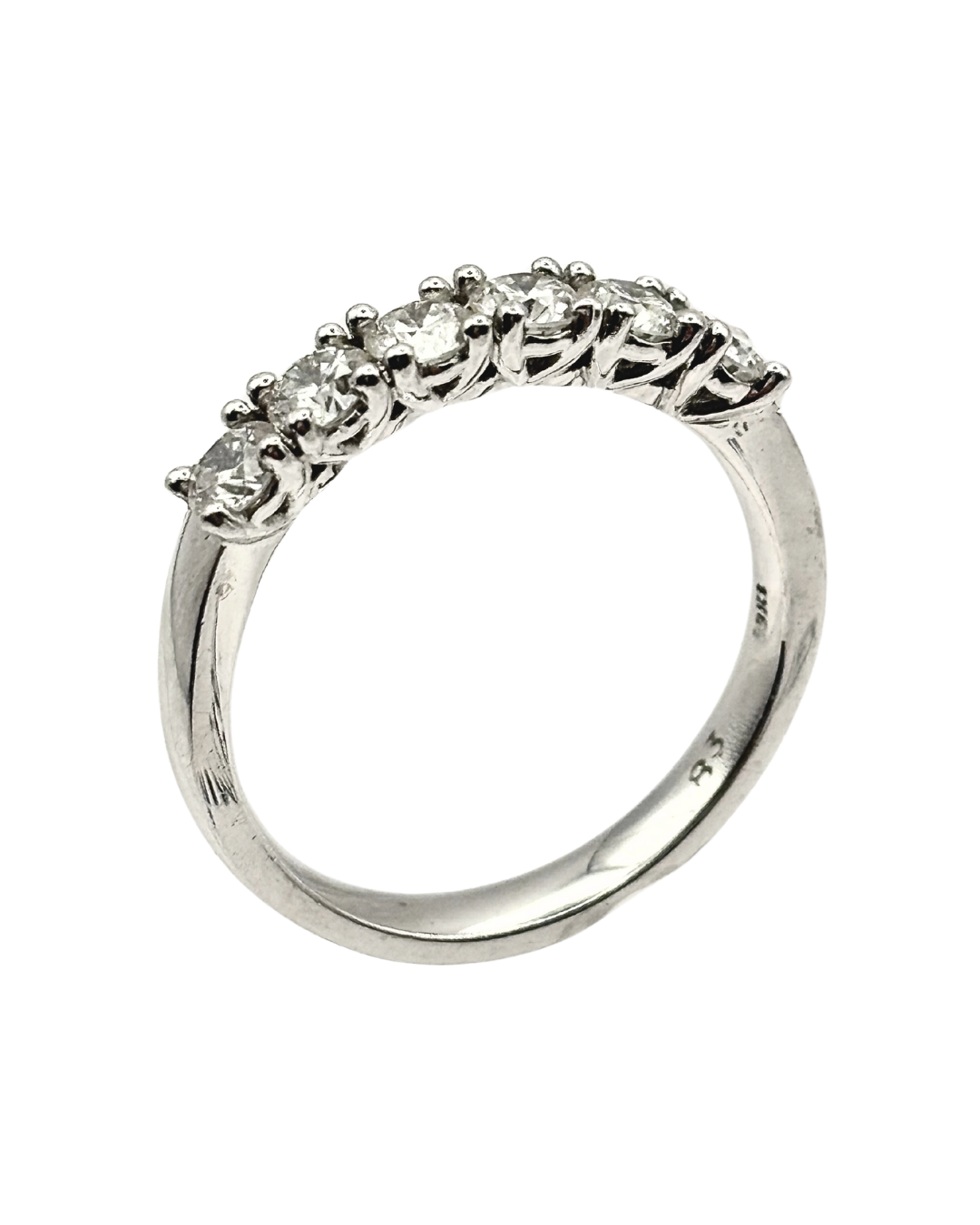 Diamond Half Eternity Ring in 18k White Gold I 0.83ct