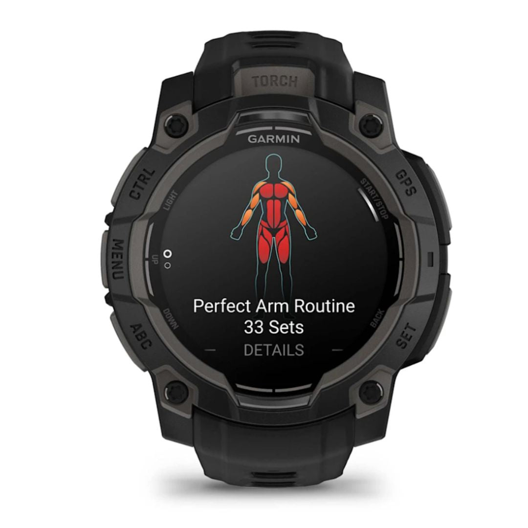 Instinct 3 – 45 mm, AMOLED Black with black band