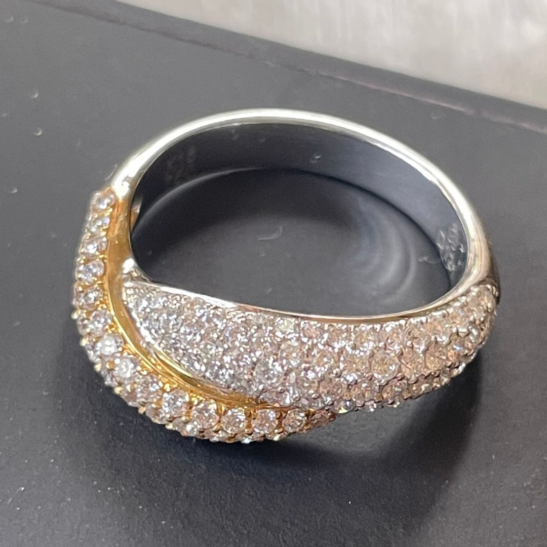 18ct Pave Half Twist Diamond Ring I 1.21ct total