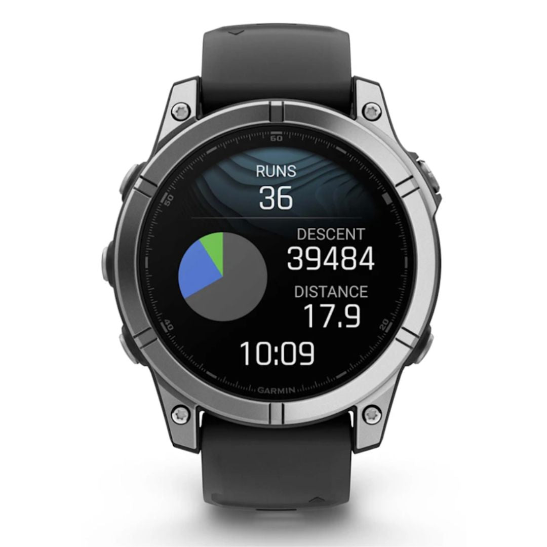 fēnix® E – 47 mm, AMOLED Stainless steel with Black silicone band 010-03025-00