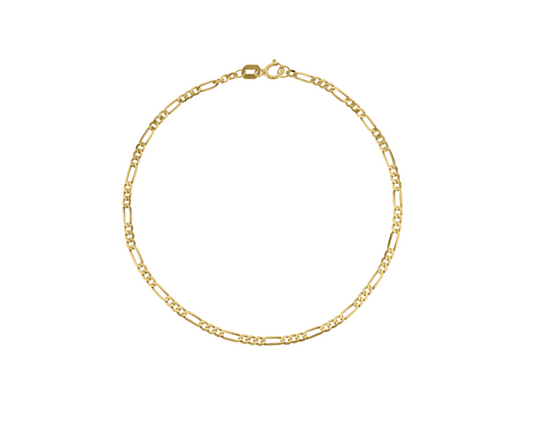 9Kt Yellow Gold Figaro Bracelet