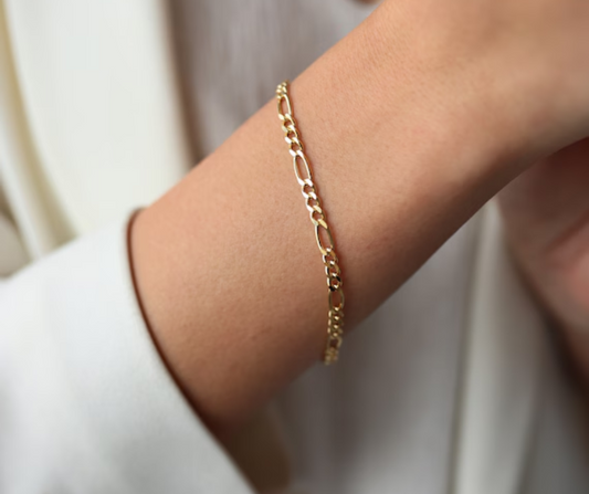 9Kt Yellow Gold Figaro Bracelet