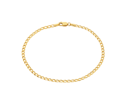 9Kt Yellow Gold Open Curb Bracelet