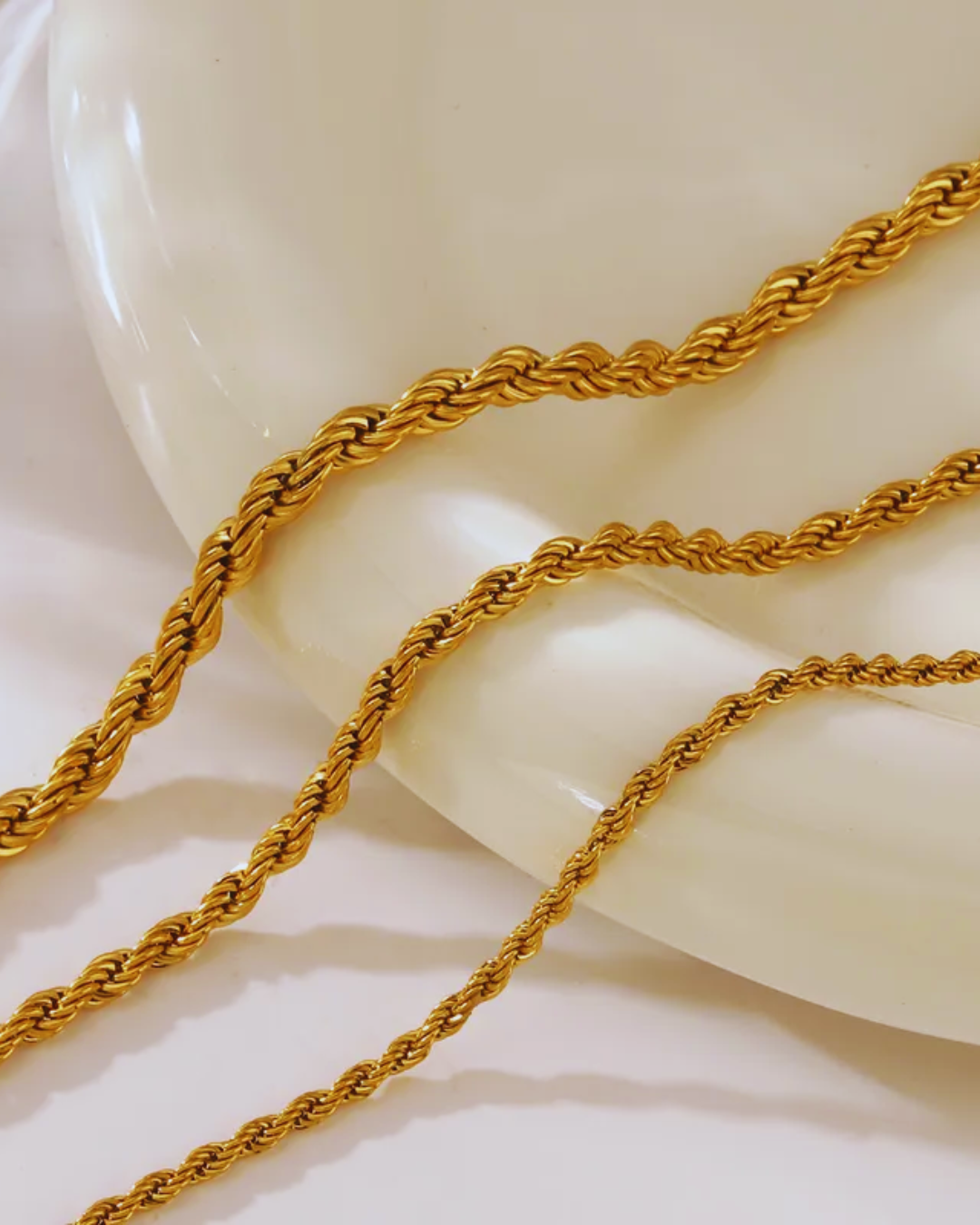 Hollow Rope Bracelet in in 9ct Yellow, White or Rose Gold