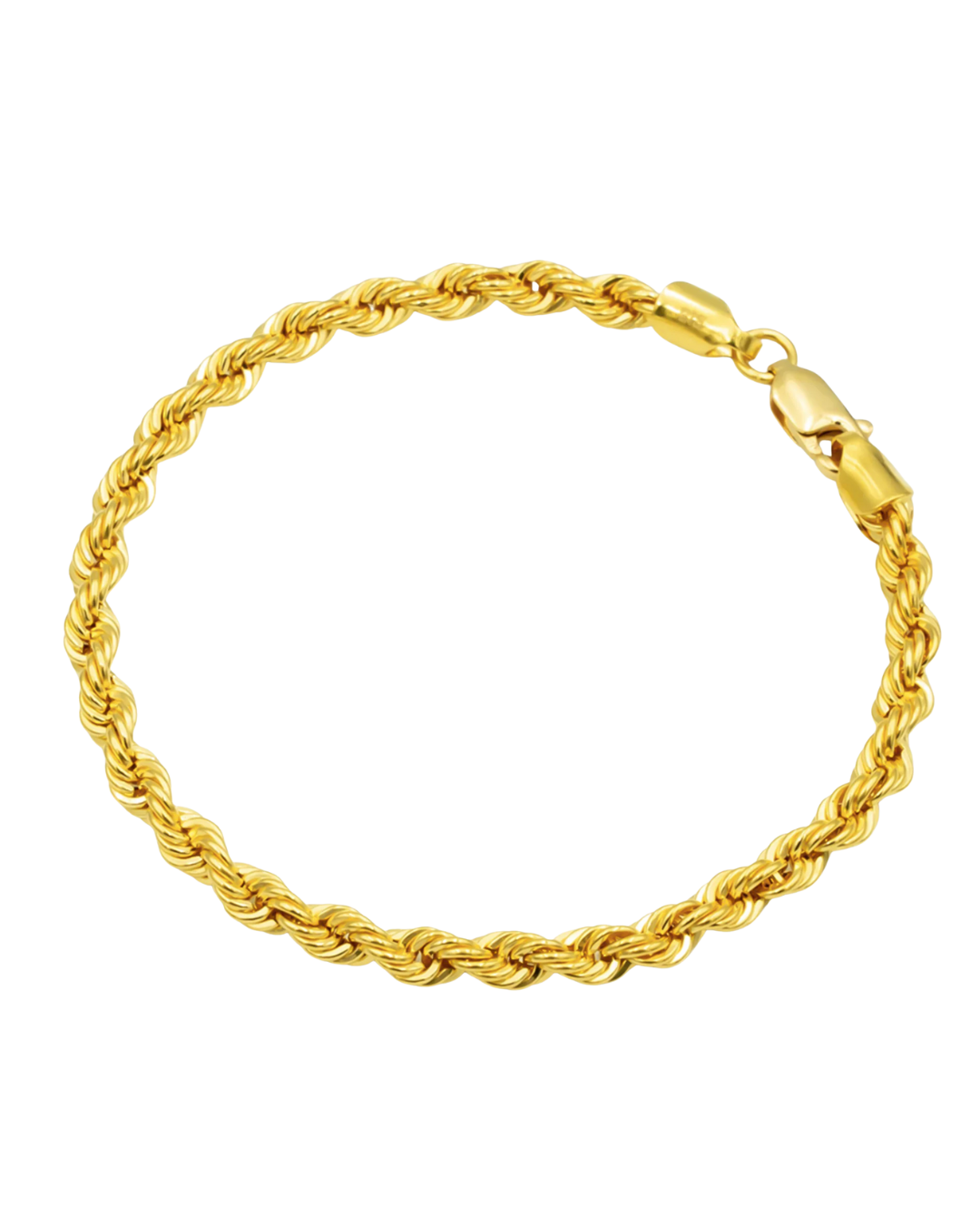 Hollow Rope Bracelet in in 9ct Yellow, White or Rose Gold