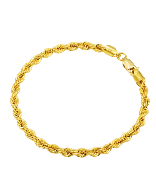 Hollow Rope Bracelet in in 9ct Yellow, White or Rose Gold