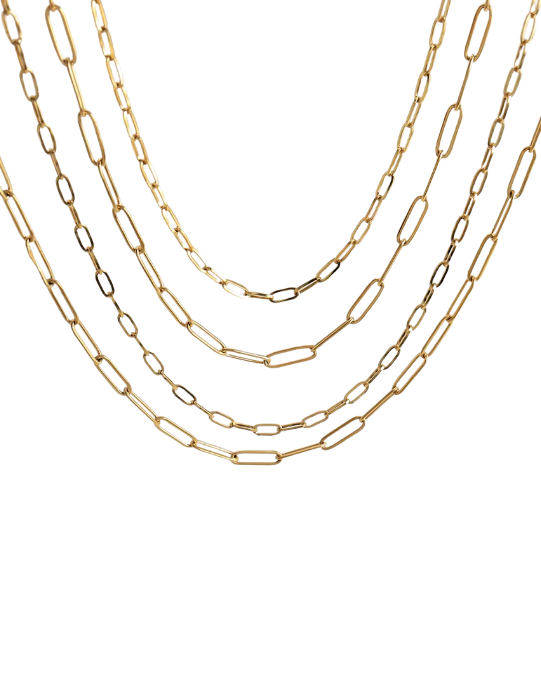Paperclip Link Chain Necklace in 9ct Gold Yellow or Rose Gold