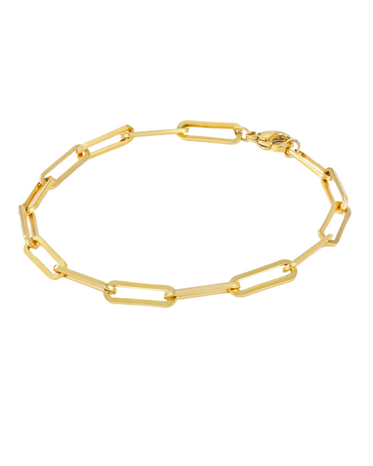 Paperclip Link Bracelet in 9ct Gold Yellow or Rose Gold