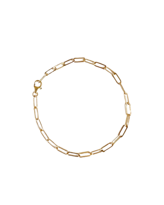 Paperclip Link Bracelet in 9ct Gold Yellow or Rose Gold