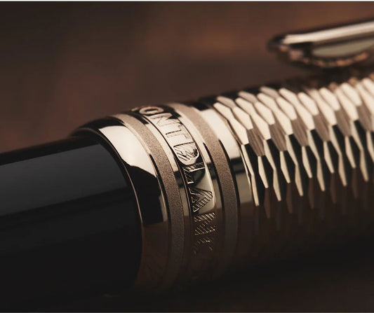 Montblanc Meisterstück Solitaire Doué Geometry Champagne Rollerball Pen I MB 118093