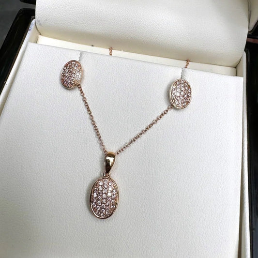 Eminence Pinks Oval Pave Earrings