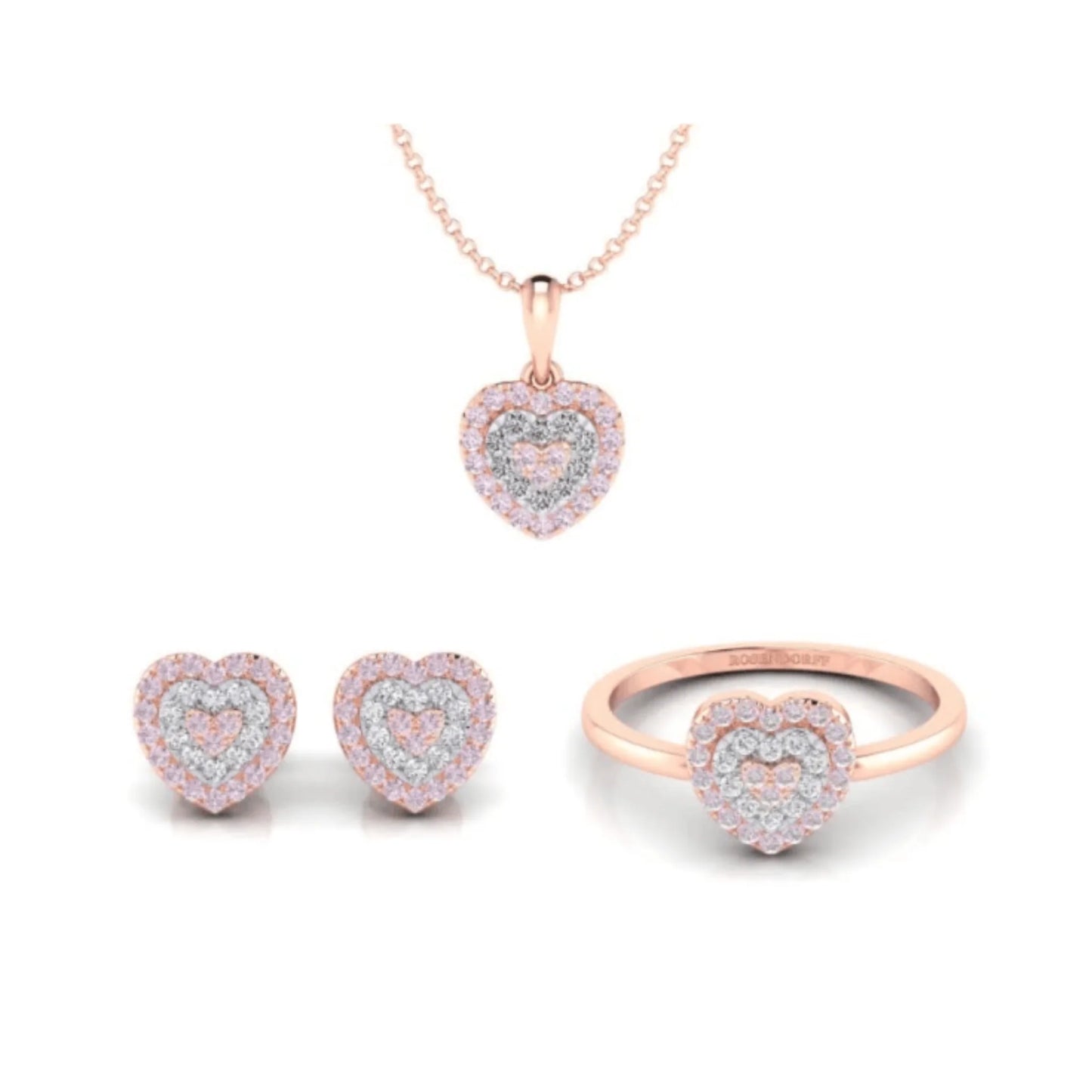 Eminence Pinks Heart Earrings