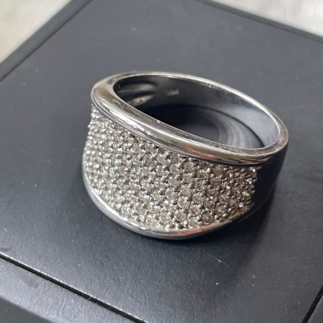 18ct White Gold Pave Diamond Dress Ring