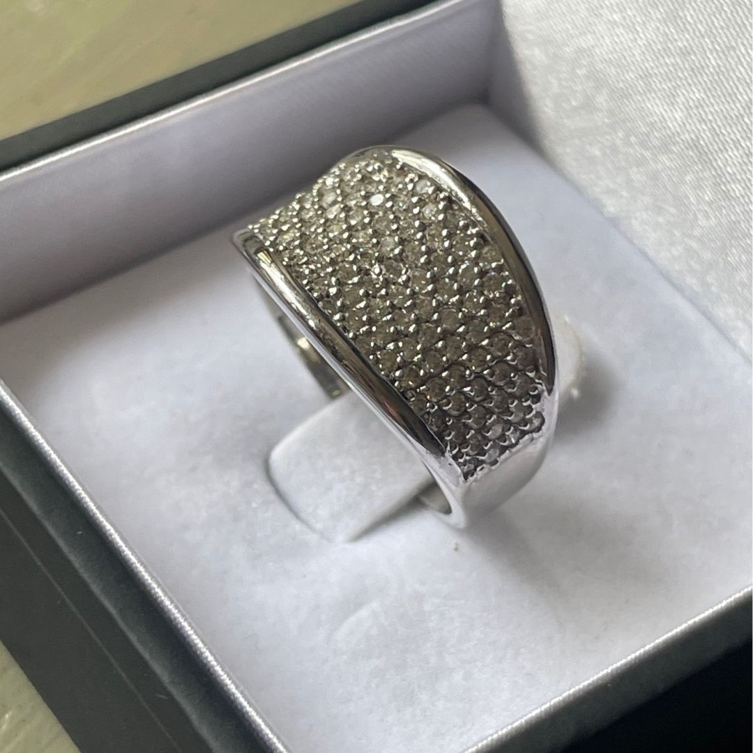 18ct White Gold Pave Diamond Dress Ring