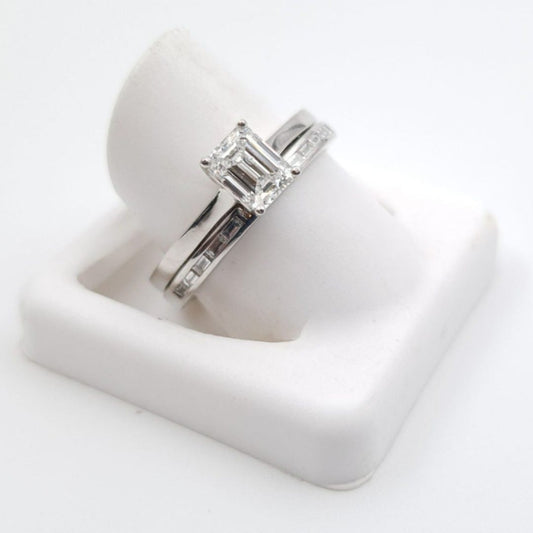 Platinum Baguette Diamond Solitaire Ring I 0.78ct total