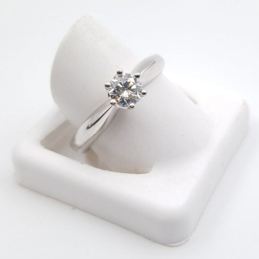 Solitaire Diamond Engagement Ring in 18ct White Gold I 0.41ct total