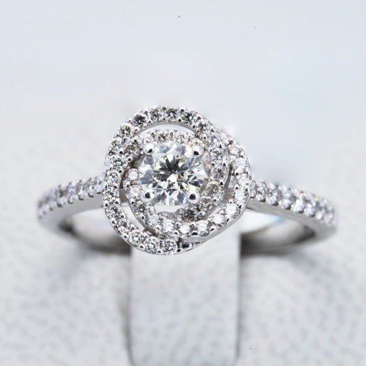 18ct White Gold Spiral Diamond Ring I 0.58ct total