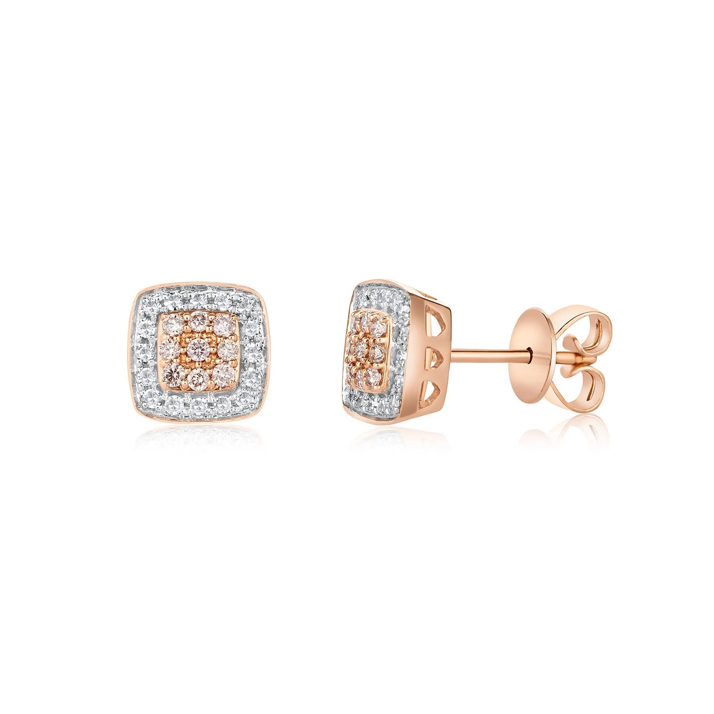 Eminence Pink Large Square Stud Earrings