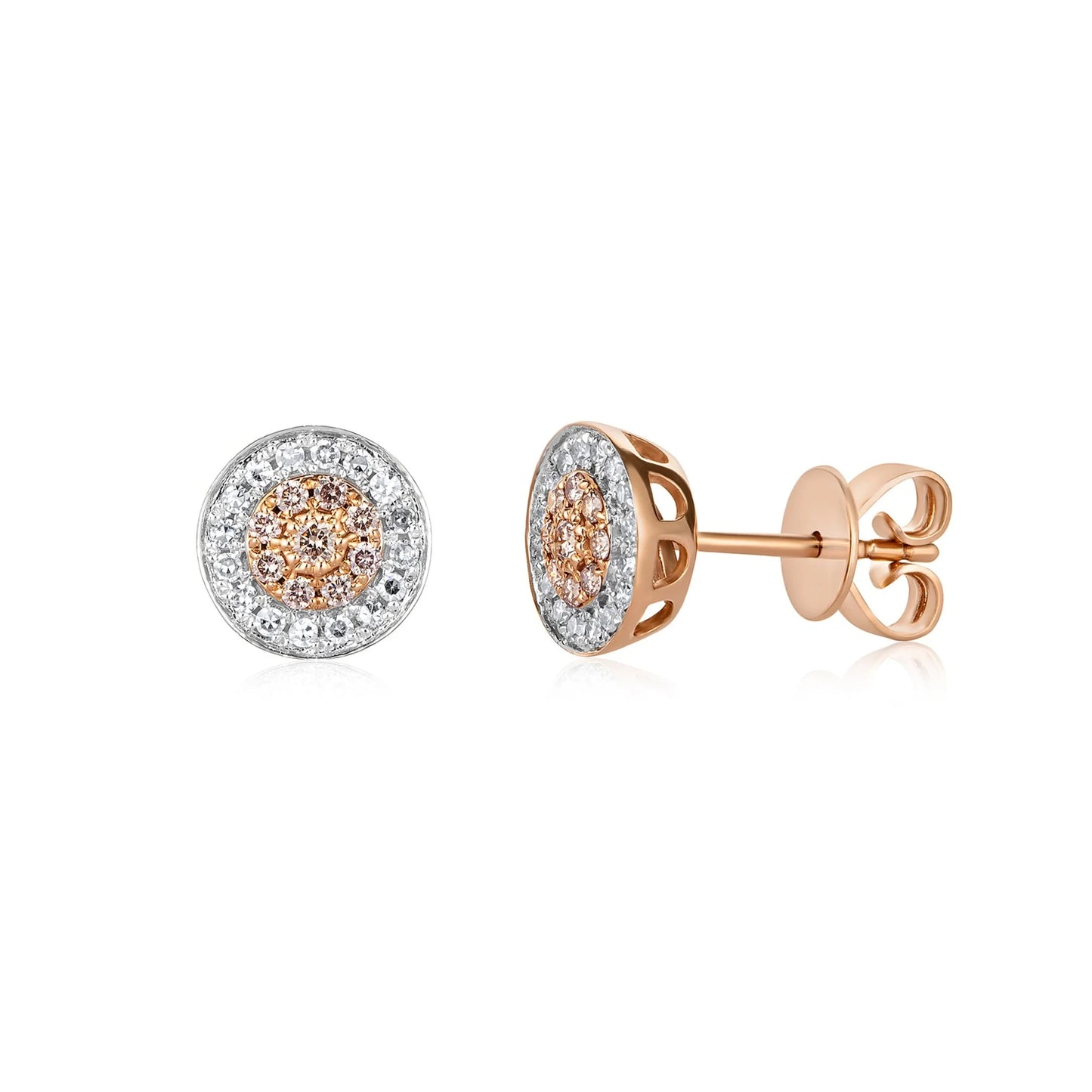 Eminence Pink Large Disc Stud Earrings