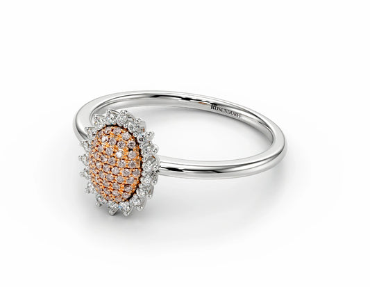 Eminence Pinks Sunflower Oval Pave Ring
