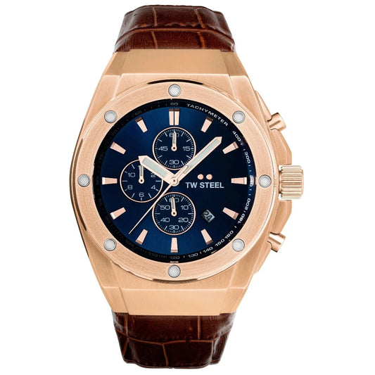 TW Steel Men's CEO Tech | Blue Dial | Brown Leather Strap CE4106