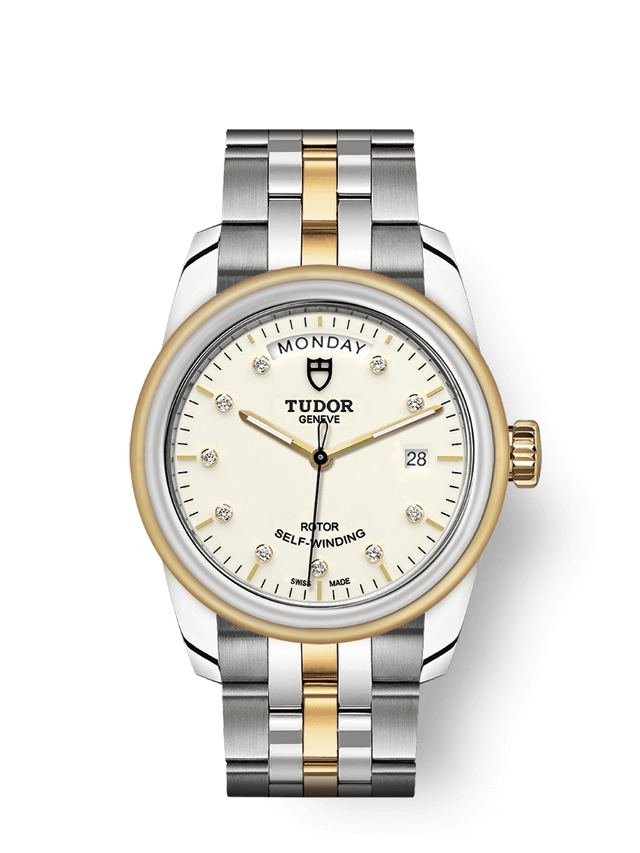 Tudor M56003-0113 GLAMOUR DATE+DAY 39mm steel case Diamond-set dial