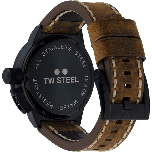 TW Steel Men's Canteen | Black Dial | Brown Leather Strap CS103