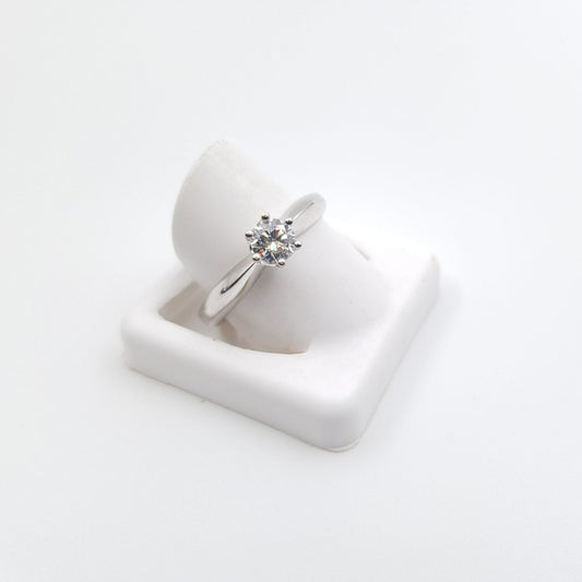 Solitaire Diamond Engagement Ring in 18ct White Gold I 0.41ct total