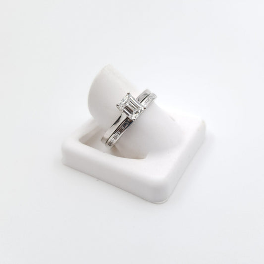 Platinum Baguette Diamond Solitaire Ring I 0.78ct total