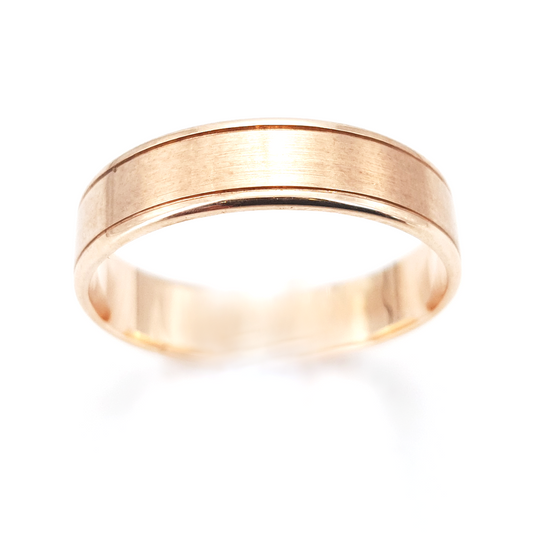 9ct Rose Gold Wedding Band - 4.5mm, Gent's Style, Classic Design