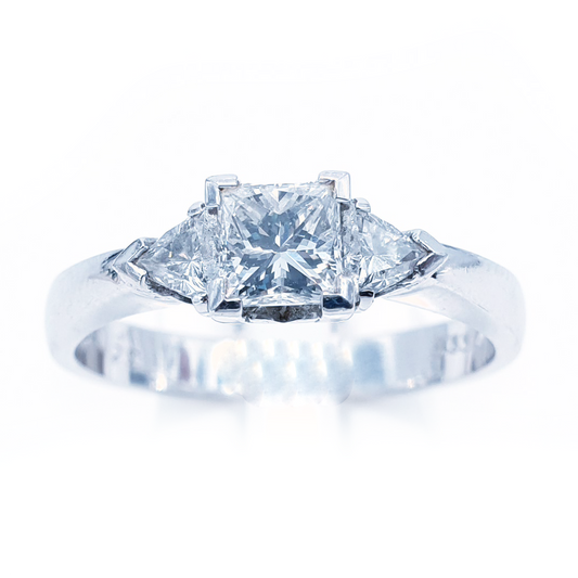 Diamond Trilogy Ring in 18ct White Gold I 0.85ct total