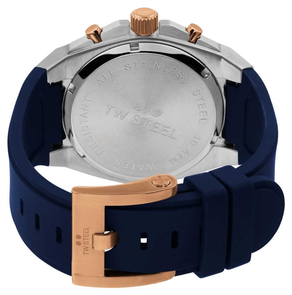 TW Steel Men's CEO Tech | Blue Dial | Two Tone | Blue Rubber Strap CE4105