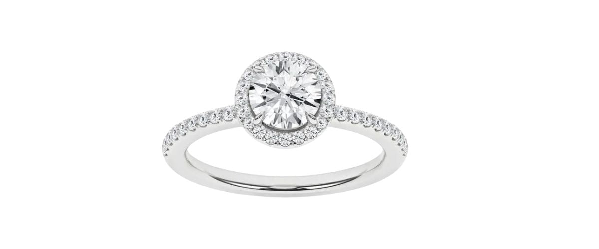Halo Engagement Rings | 18ct White, Yellow & Rose Gold | Diamonds & Gemstones