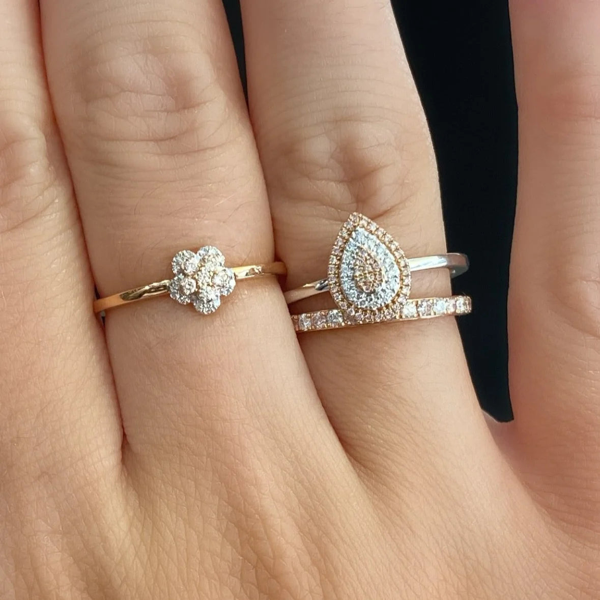 Eminence Pinks Alternating Pear Ring
