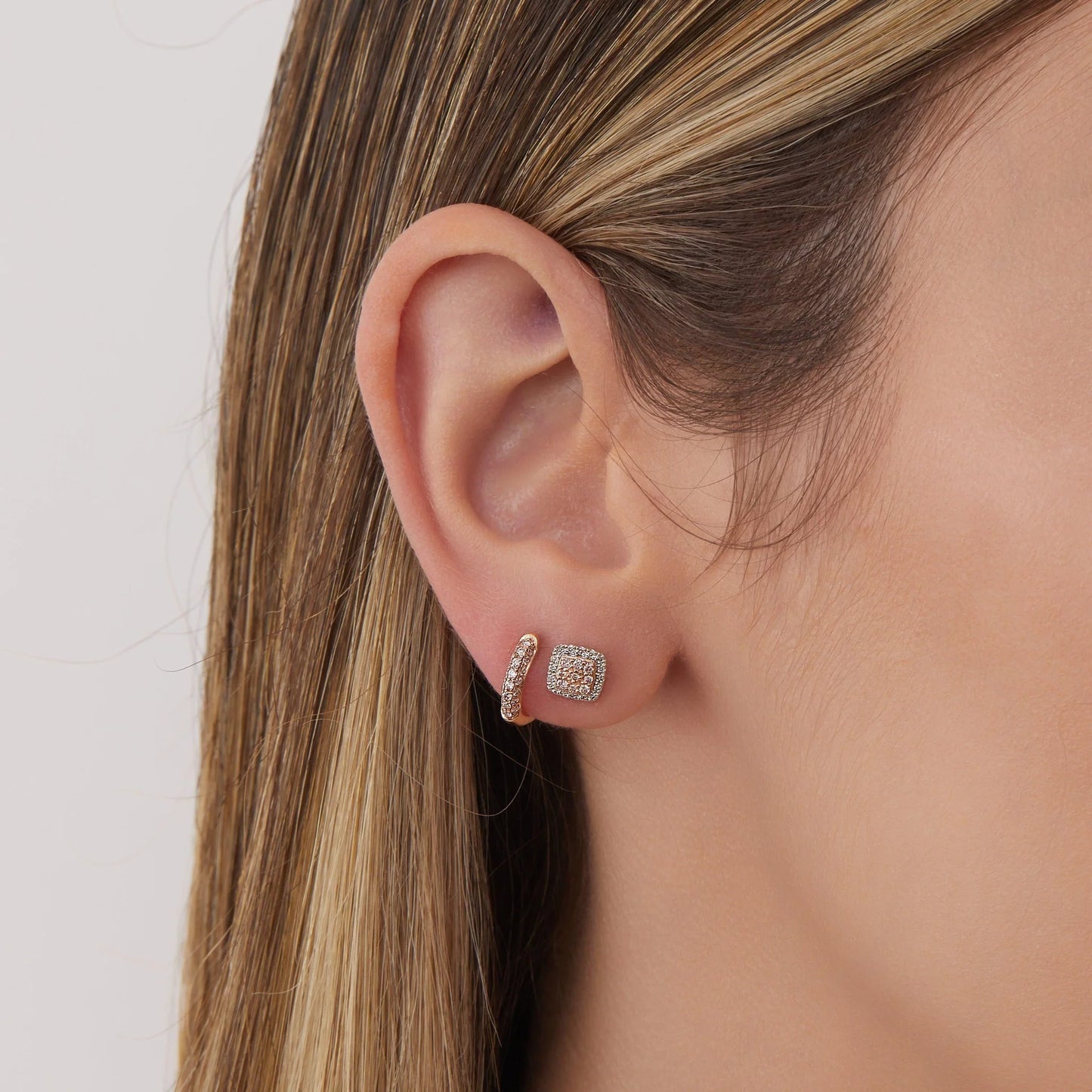 Eminence Pinks Square Earrings