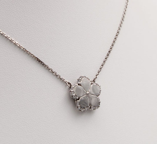 Pansy Necklabce in 9ct White Gold I 0.48ct total