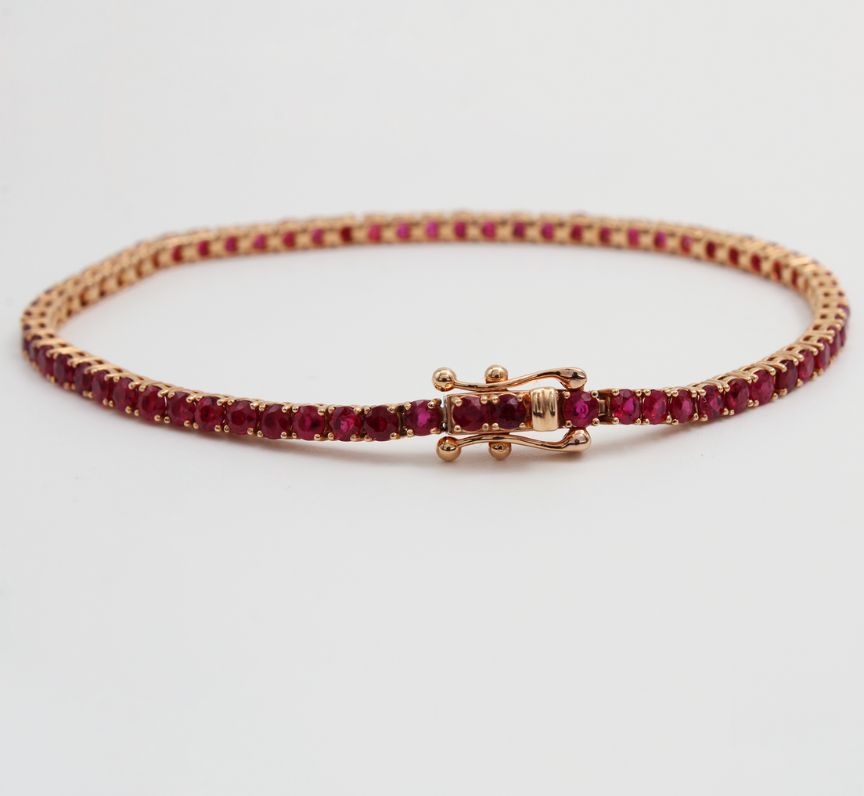 18k Rose Gold Ruby Tennis Bracelet