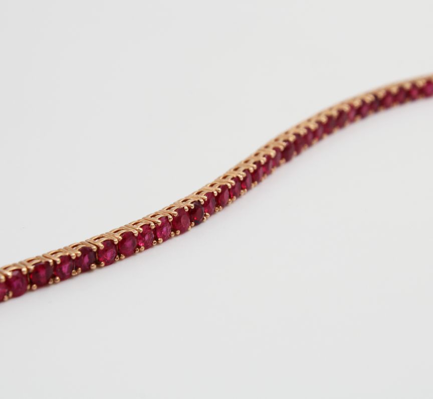 18k Rose Gold Ruby Tennis Bracelet