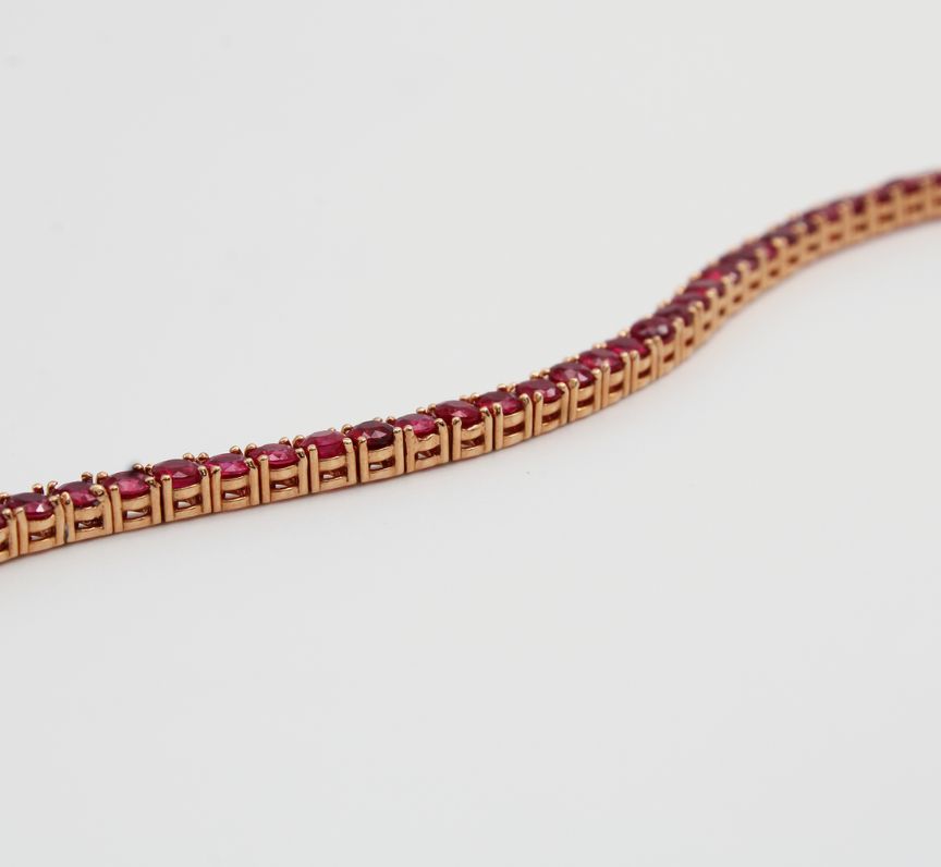 18k Rose Gold Ruby Tennis Bracelet
