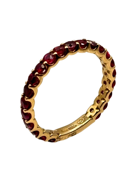 Ruby Full Eternity Ring in 18kt Gold I 1.31ct I Certified