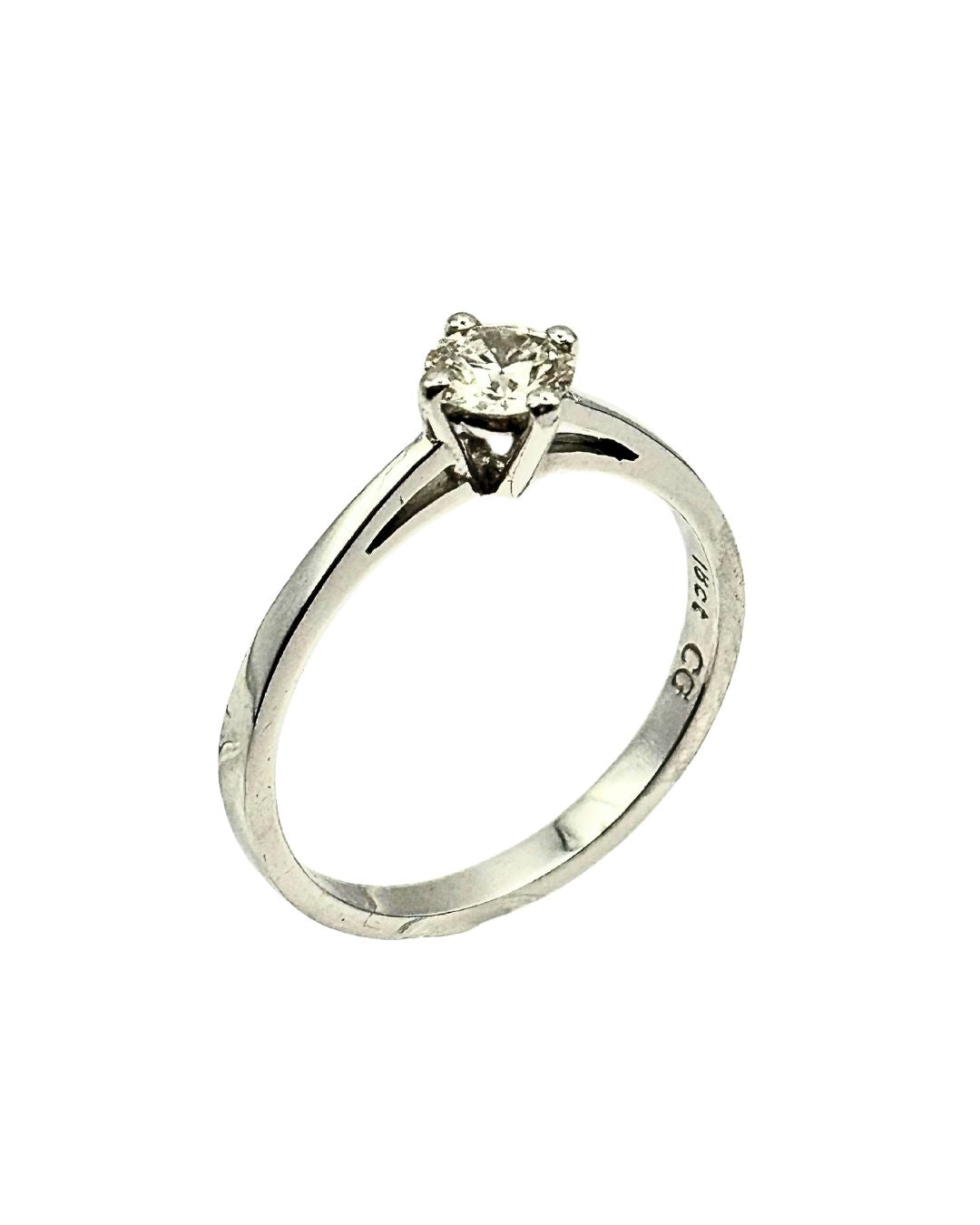 Diamond Solitaire Ring in 18k White Gold I 0.37ct