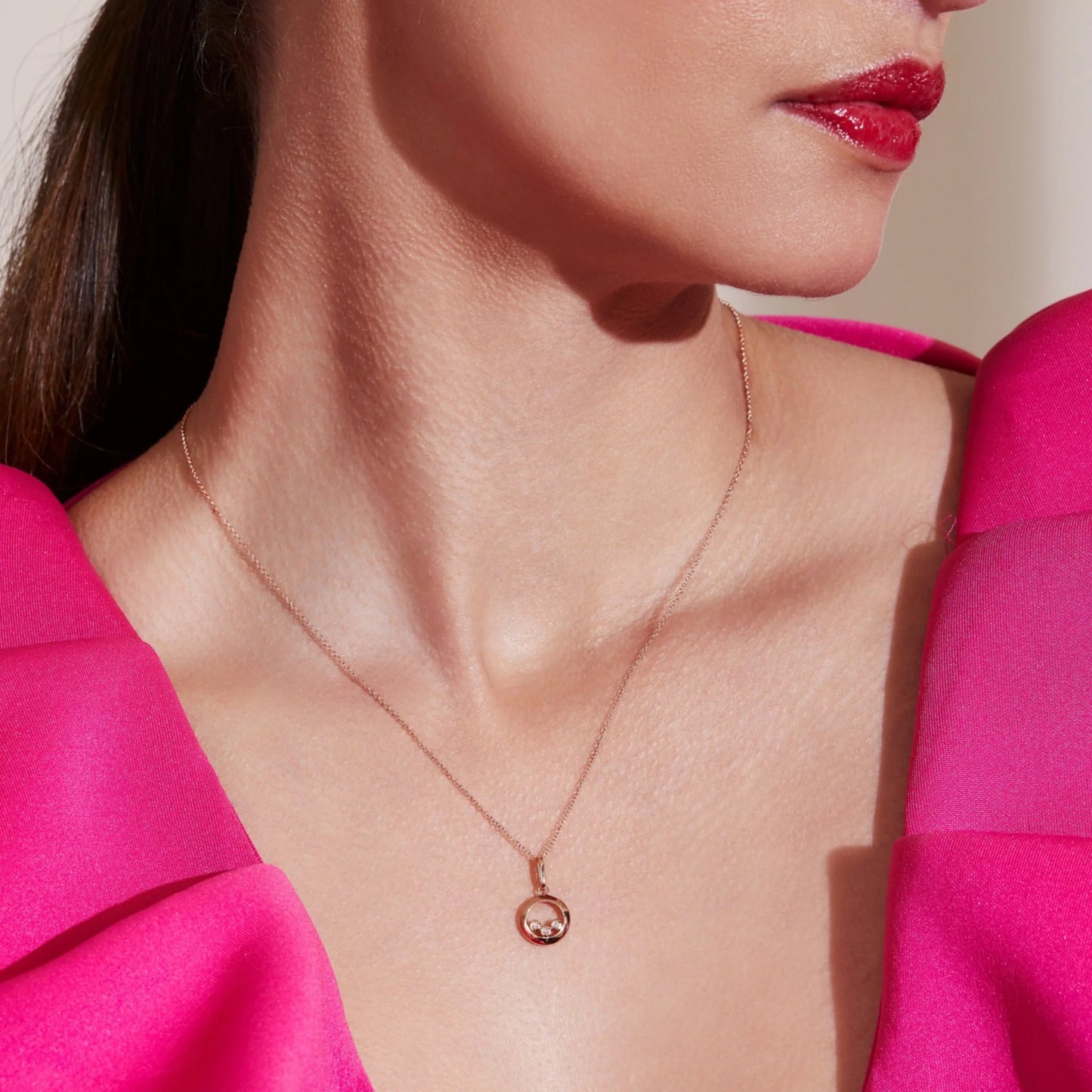 Circle of Life Pink Diamond Trio Pendant