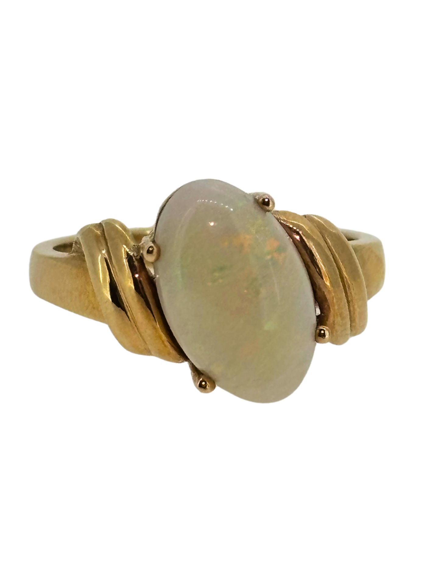 Opal Offset Ring in 9ct Yellow Gold
