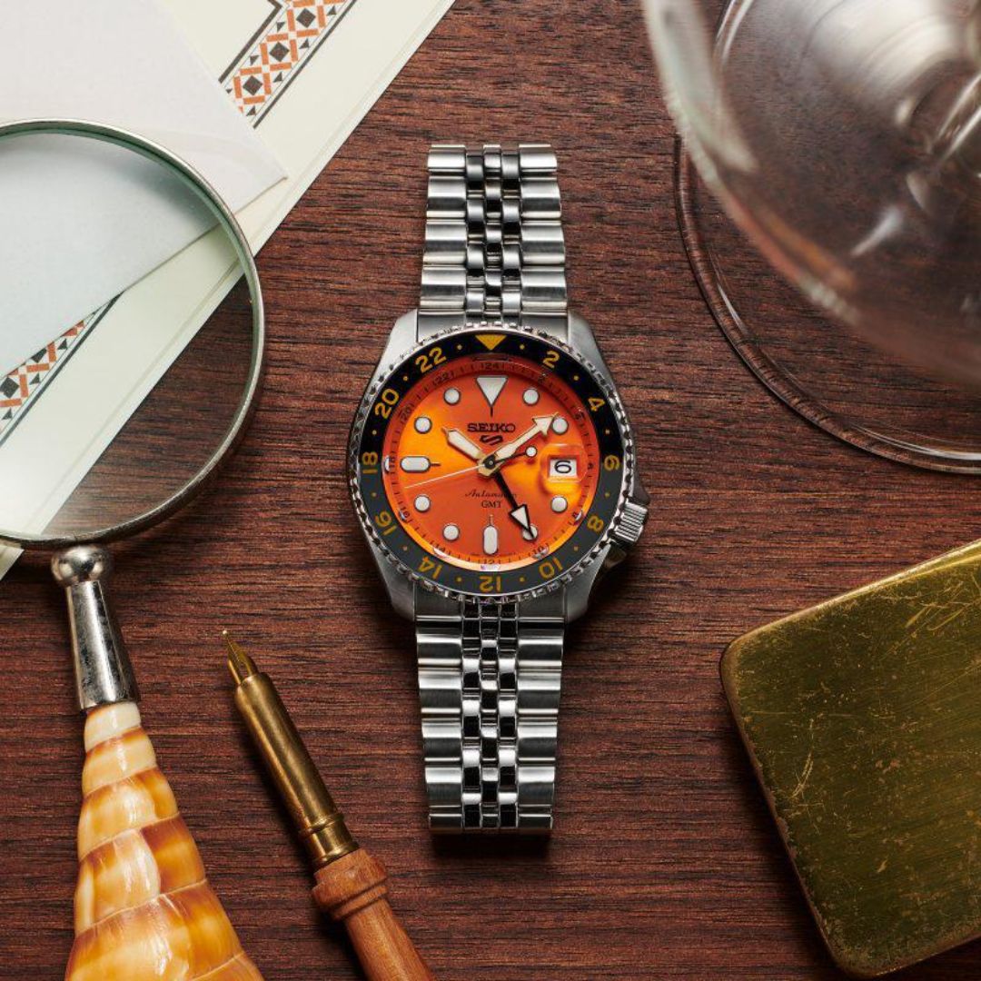 Seiko 5 Sports Mikan Orange GMT SKX Re-Interpretation Watch