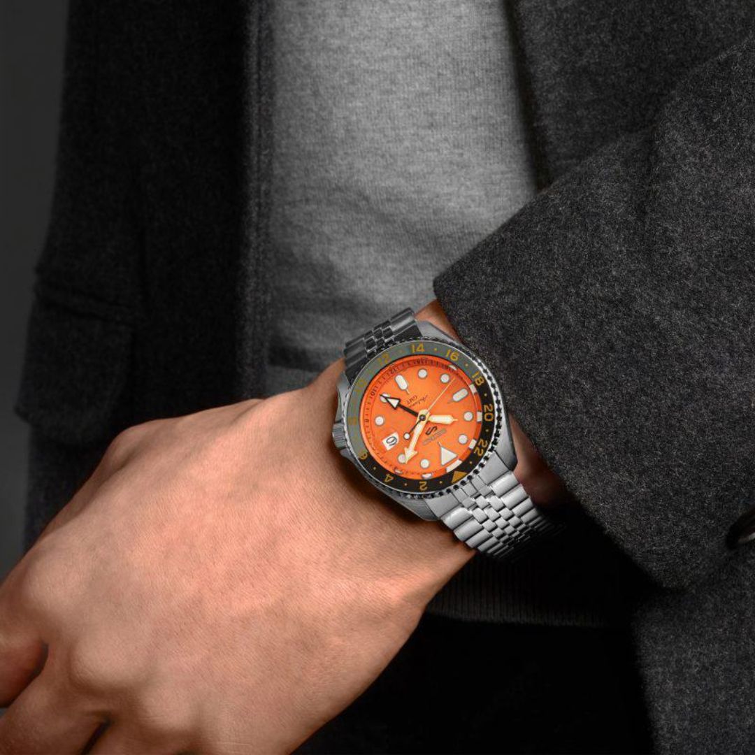 Seiko 5 Sports Mikan Orange GMT SKX Re-Interpretation Watch